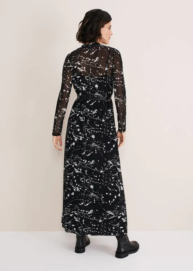 Phase Eight Dresses Elianna Splatter Long Sleeved Dress Blackivory 8211 Women Phase Eight Dresses Elianna Splatter Long Sleeved Dress Blackivory 8211 Women