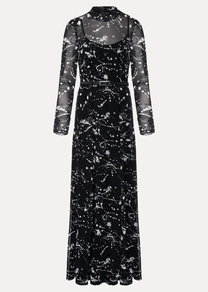 Phase Eight Dresses Elianna Splatter Long Sleeved Dress Blackivory 8211 Women Phase Eight Dresses Elianna Splatter Long Sleeved Dress Blackivory 8211 Women