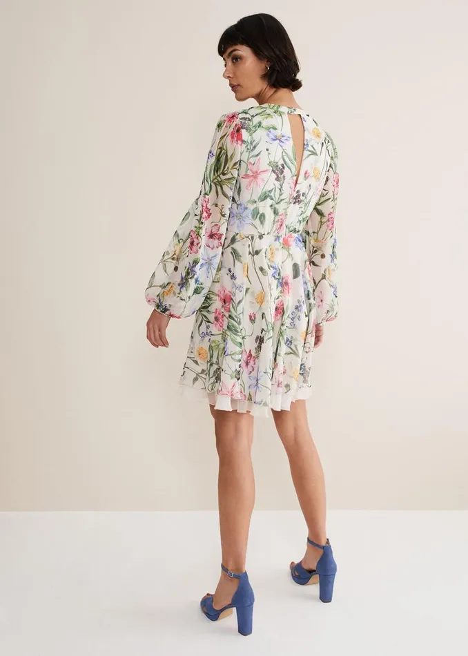 Phase Eight Dresses Everleigh Chiffon Floral Mini Dress Ivorymulti 8211 Women Phase Eight Dresses Everleigh Chiffon Floral Mini Dress Ivorymulti 8211 Women