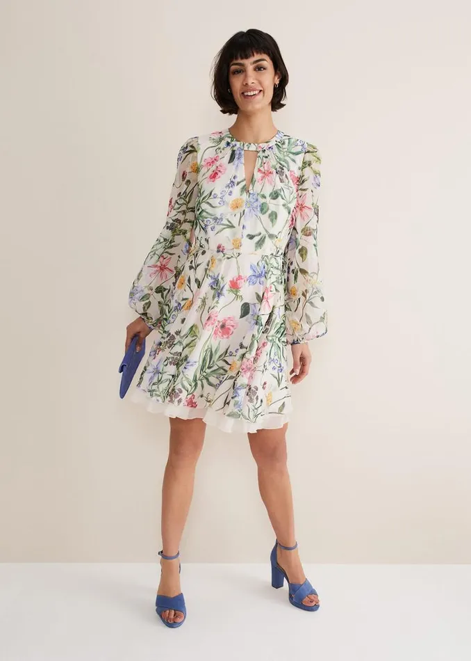 Phase Eight Dresses Everleigh Chiffon Floral Mini Dress Ivorymulti 8211 Women Phase Eight Dresses Everleigh Chiffon Floral Mini Dress Ivorymulti 8211 Women