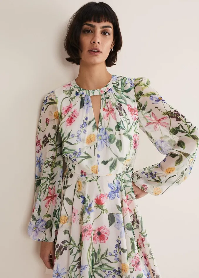 Phase Eight Dresses Everleigh Chiffon Floral Mini Dress Ivorymulti 8211 Women Phase Eight Dresses Everleigh Chiffon Floral Mini Dress Ivorymulti 8211 Women