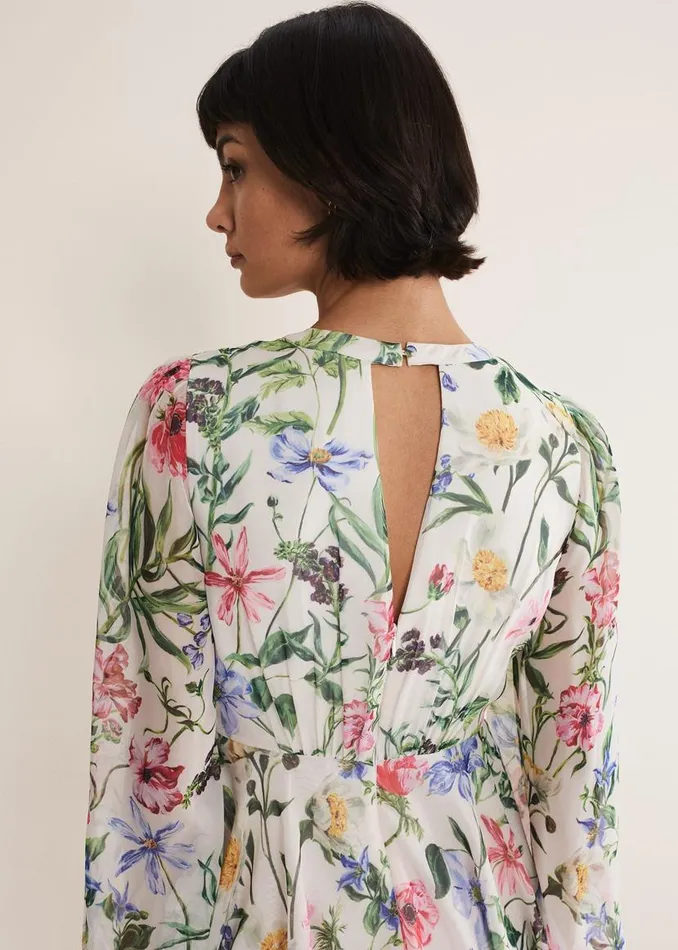 Phase Eight Dresses Everleigh Chiffon Floral Mini Dress Ivorymulti 8211 Women Phase Eight Dresses Everleigh Chiffon Floral Mini Dress Ivorymulti 8211 Women