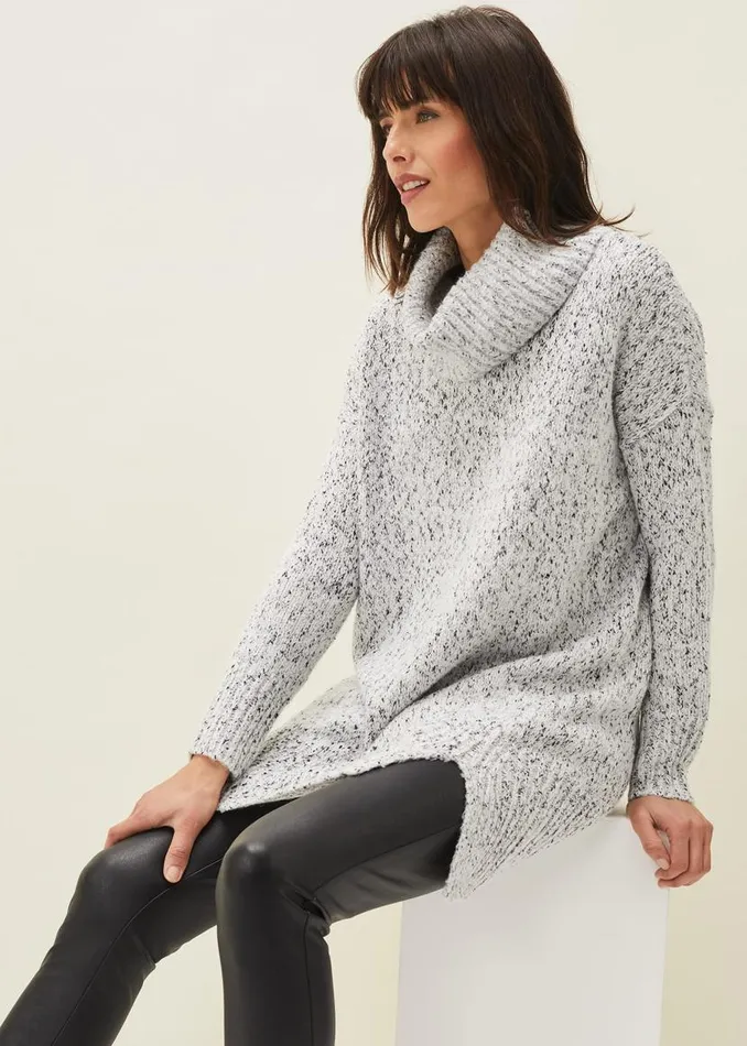 Phase Eight Dresses Evia Fleck Knit Jumper Dress Blackwhite 8211 Women