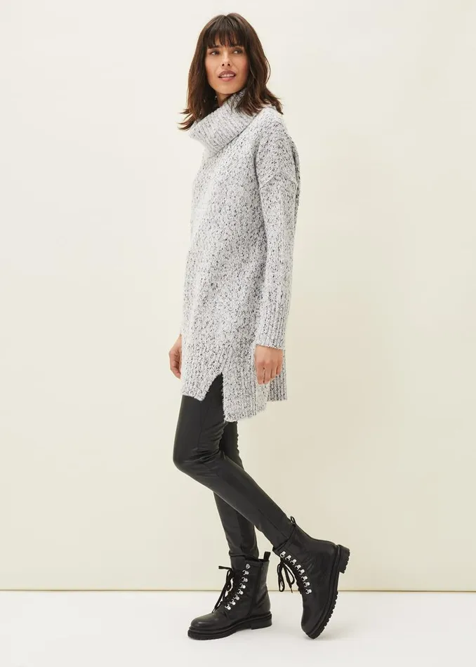 Phase Eight Dresses Evia Fleck Knit Jumper Dress Blackwhite 8211 Women