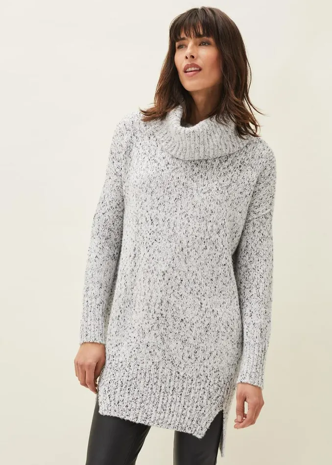 Phase Eight Dresses Evia Fleck Knit Jumper Dress Blackwhite 8211 Women