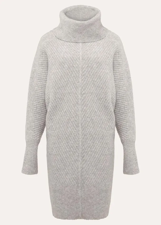 Phase Eight Dresses Fillipa Grey Knitted Tunic Mini Dress Grey 8211 Women