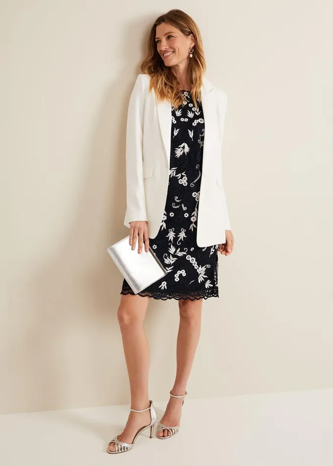 Phase Eight Dresses Florisa Embroidered Dress Navy 8211 Women