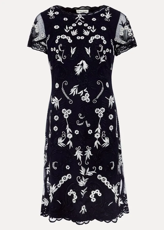 Phase Eight Dresses Florisa Embroidered Dress Navy 8211 Women