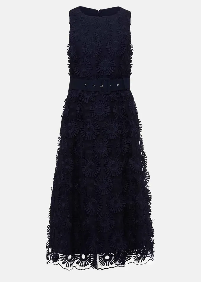 Phase Eight Dresses Flossy Lace Midi Dress Navy 8211 Women