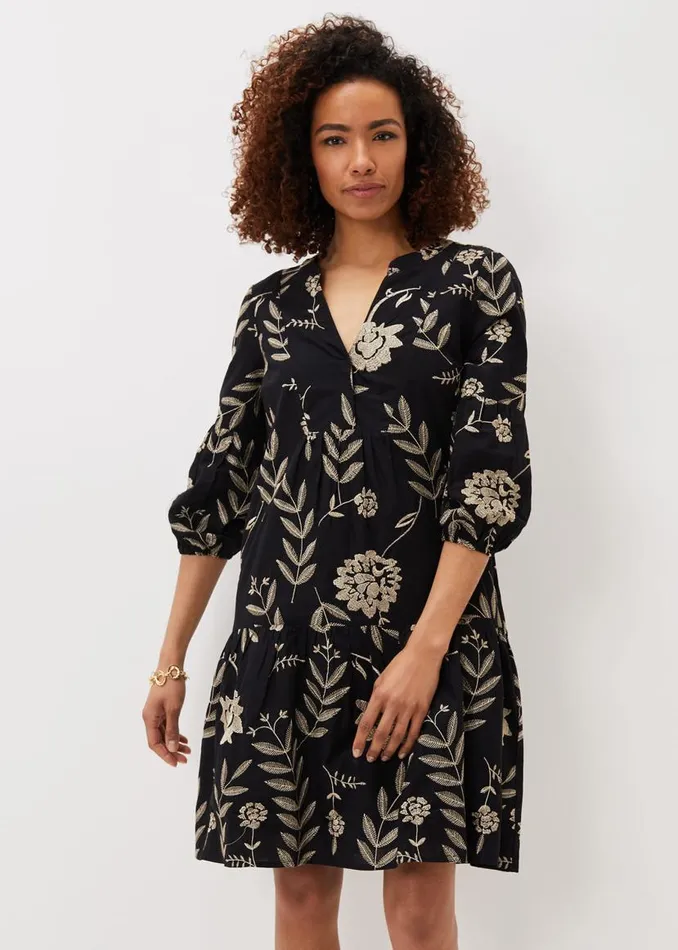 Phase Eight Dresses Gina Embroidered Dress Blackstone 8211 Women