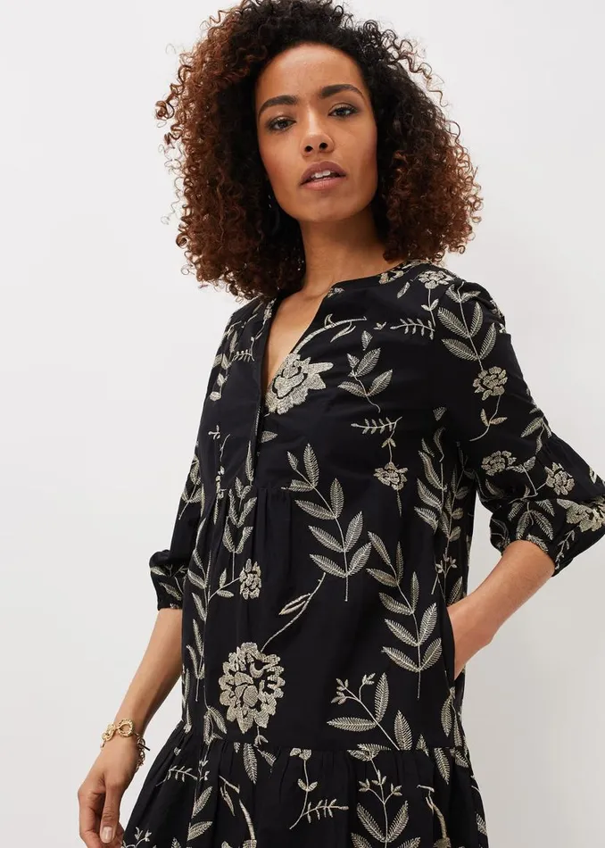 Phase Eight Dresses Gina Embroidered Dress Blackstone 8211 Women
