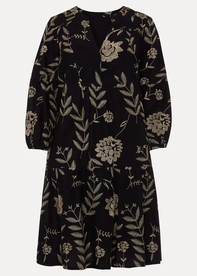 Phase Eight Dresses Gina Embroidered Dress Blackstone 8211 Women