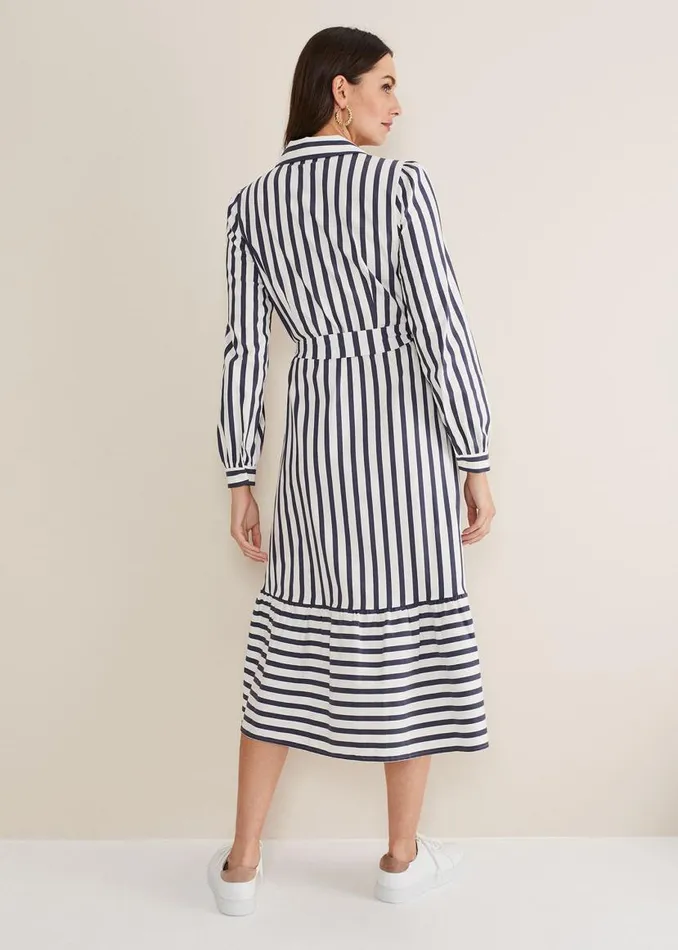 Phase Eight Dresses Henley Striped Midaxi Dress Navyivory 8211 Women