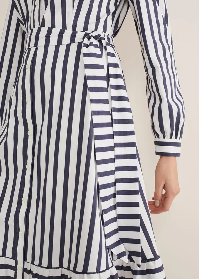 Phase Eight Dresses Henley Striped Midaxi Dress Navyivory 8211 Women