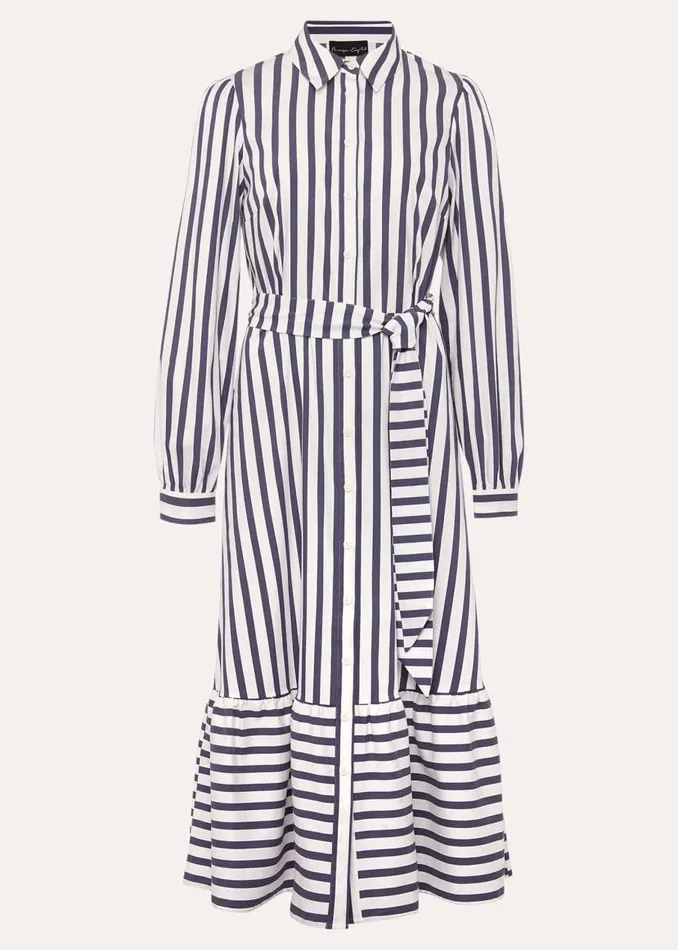 Phase Eight Dresses Henley Striped Midaxi Dress Navyivory 8211 Women