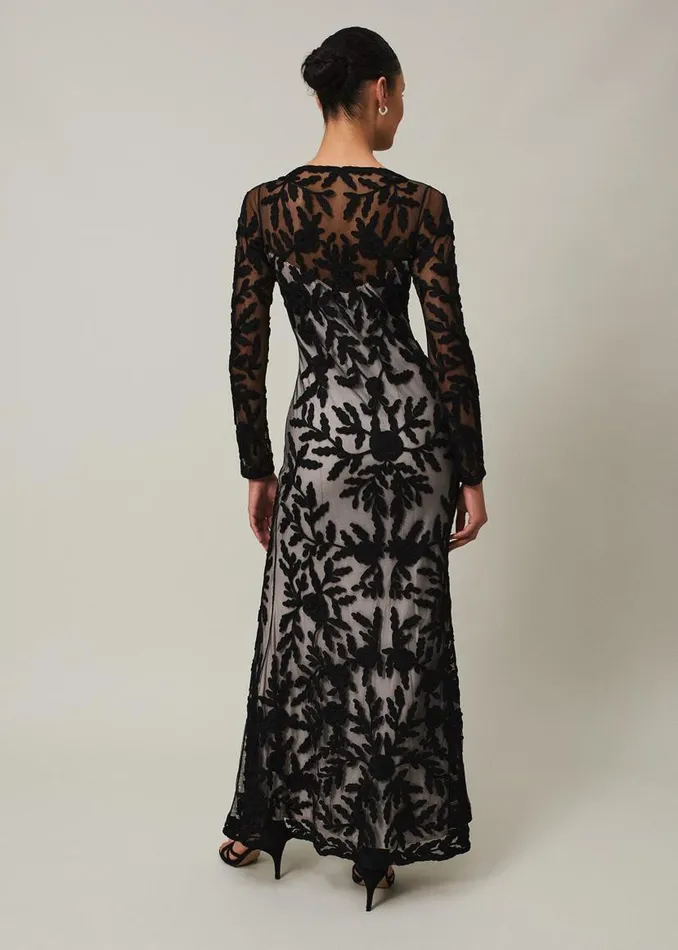 Phase Eight Dresses Hermione Tapework Maxi Dress Blacknude 8211 Women