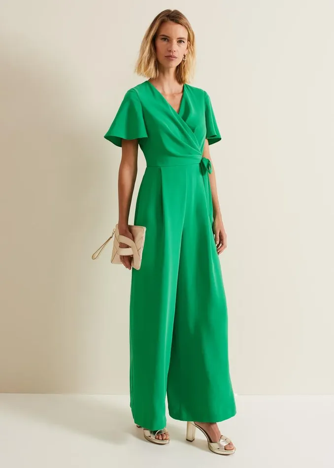 Phase Eight Dresses Julissa Green Wide Leg Jumpsuit Green 8211 Women