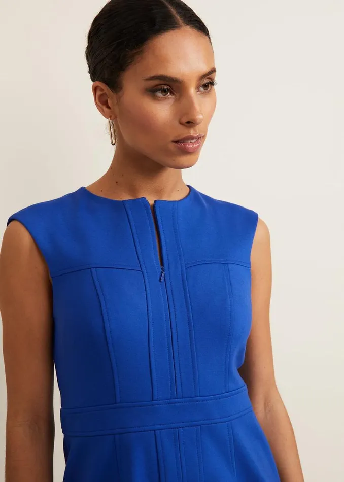 Phase Eight Dresses Karmie Ponte Fitted Pencil Dress Petite Blue 8211 Women