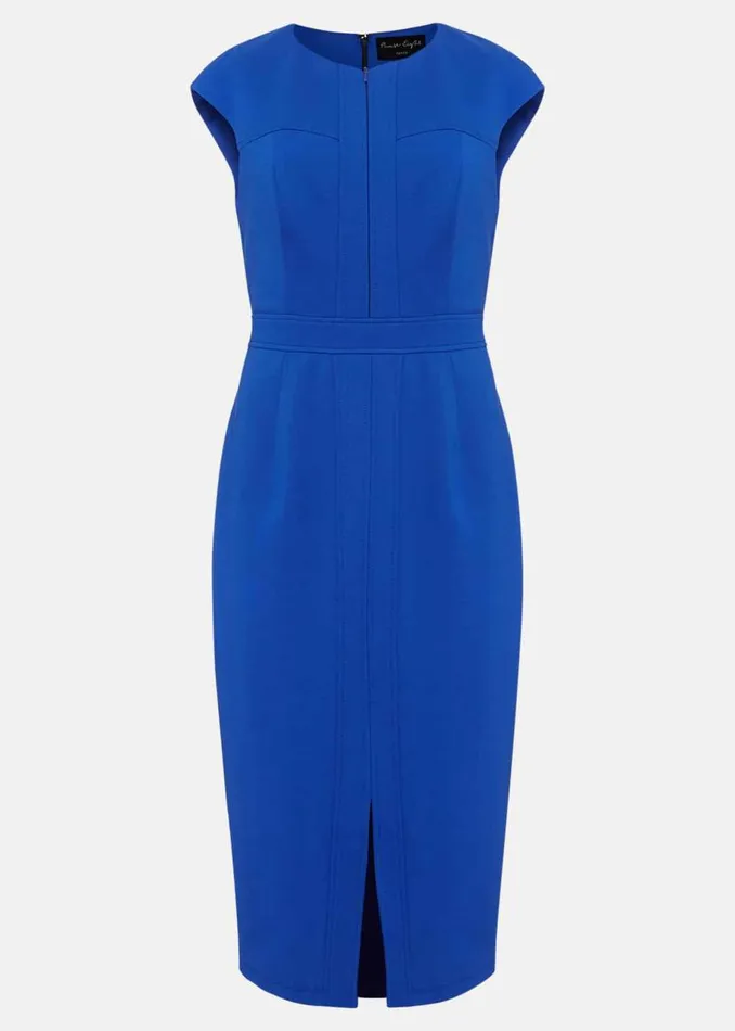 Phase Eight Dresses Karmie Ponte Fitted Pencil Dress Petite Blue 8211 Women