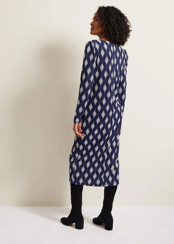 Phase Eight Dresses Kelly Geo Midi Shift Dress Blue 8211 Women