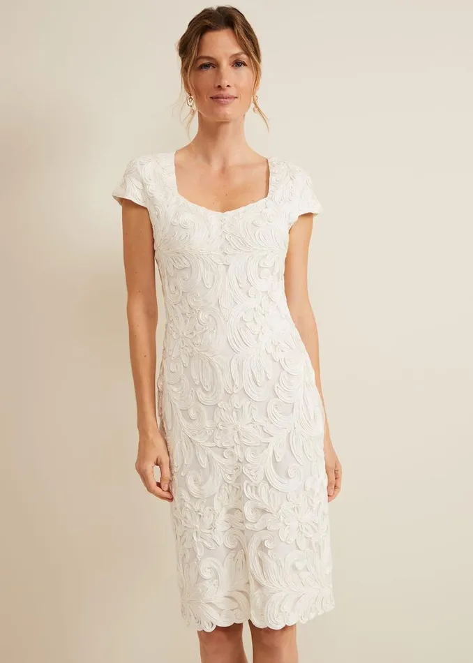 Phase Eight Dresses Layton Tapework Mini Dress Buttermilk 8211 Women