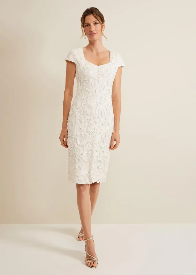 Phase Eight Dresses Layton Tapework Mini Dress Buttermilk 8211 Women