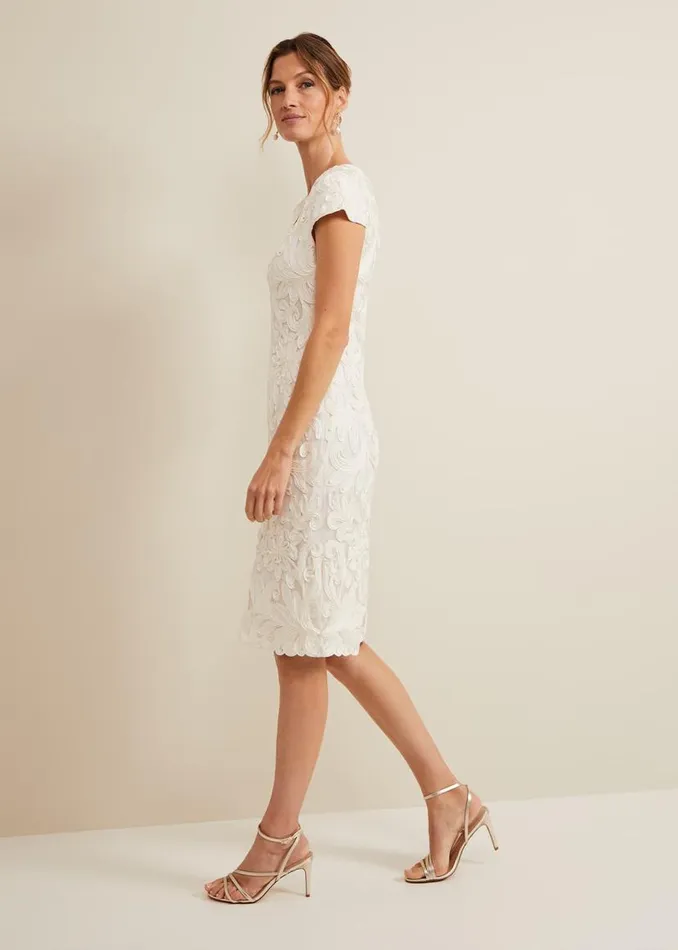 Phase Eight Dresses Layton Tapework Mini Dress Buttermilk 8211 Women