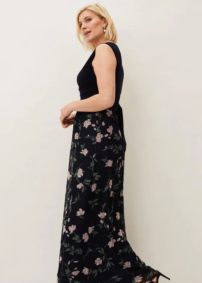 Phase Eight Dresses LeighAnn Floral Maxi Dress Navymulti 8211 Women