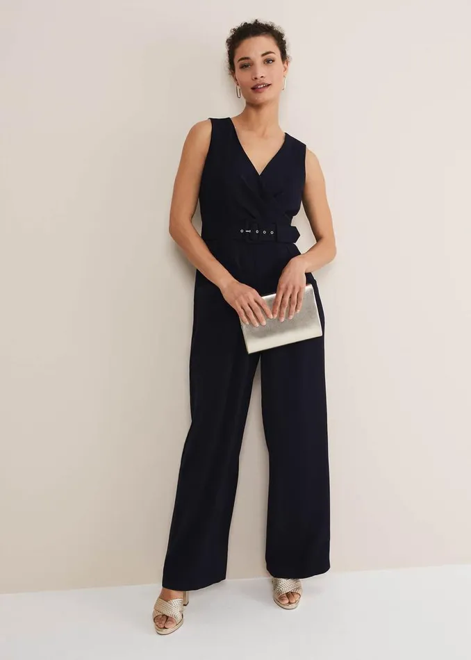 Phase Eight Dresses Lissia Navy Wide Leg Jumpsuit Navy 8211 Women