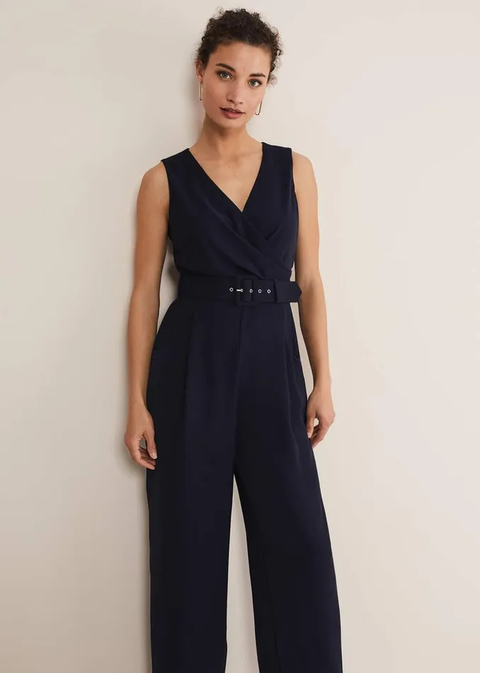 Phase Eight Dresses Lissia Navy Wide Leg Jumpsuit Navy 8211 Women