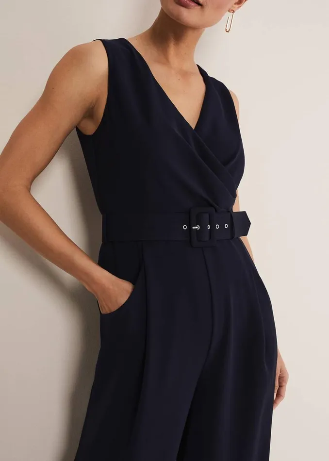 Phase Eight Dresses Lissia Navy Wide Leg Jumpsuit Navy 8211 Women