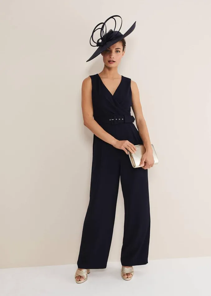 Phase Eight Dresses Lissia Navy Wide Leg Jumpsuit Navy 8211 Women