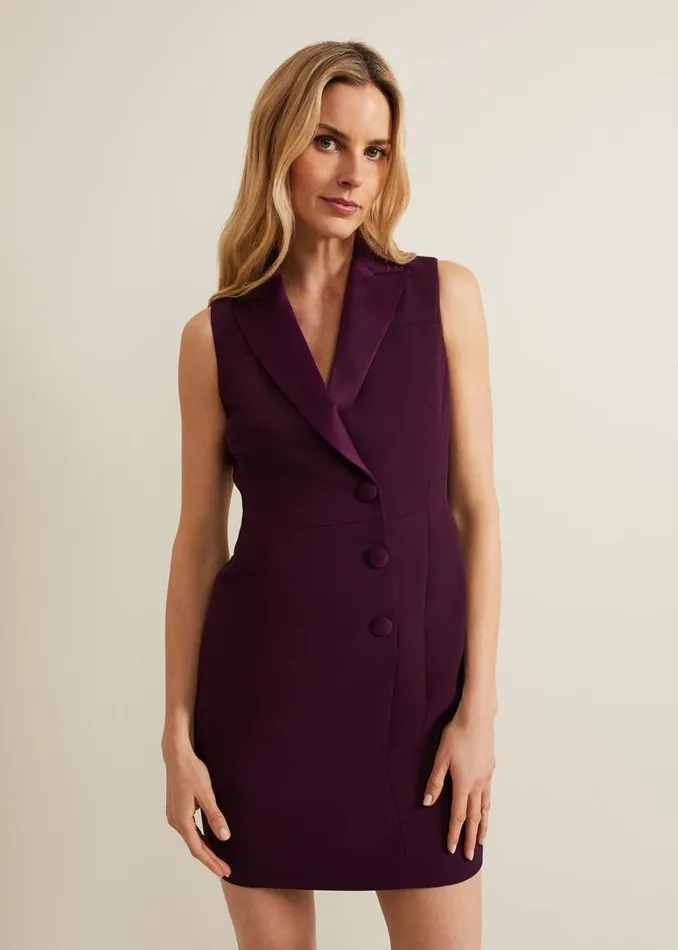 Phase Eight Dresses Lolicia Sleeveless Tux Dress Burgundy 8211 Women