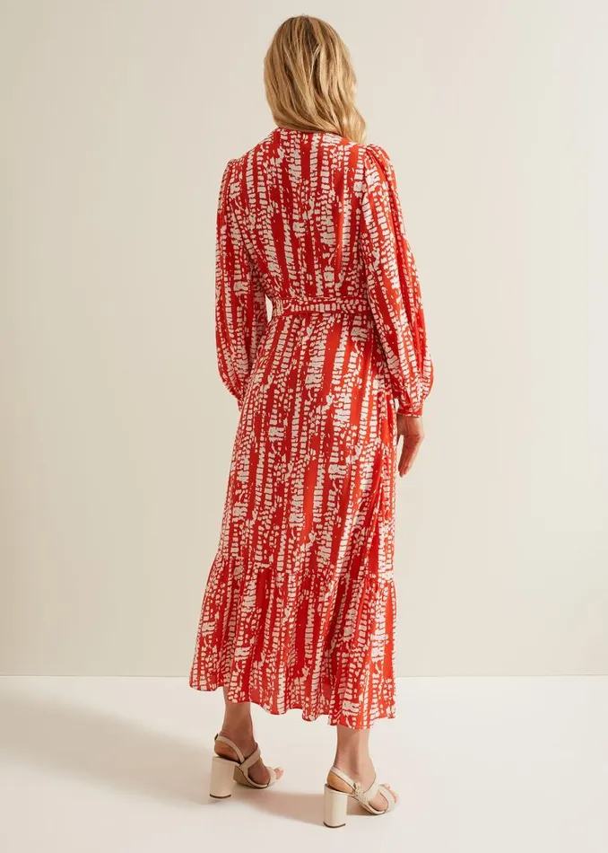 Phase Eight Dresses Louisa Abstract Maxi Dress Red 8211 Women