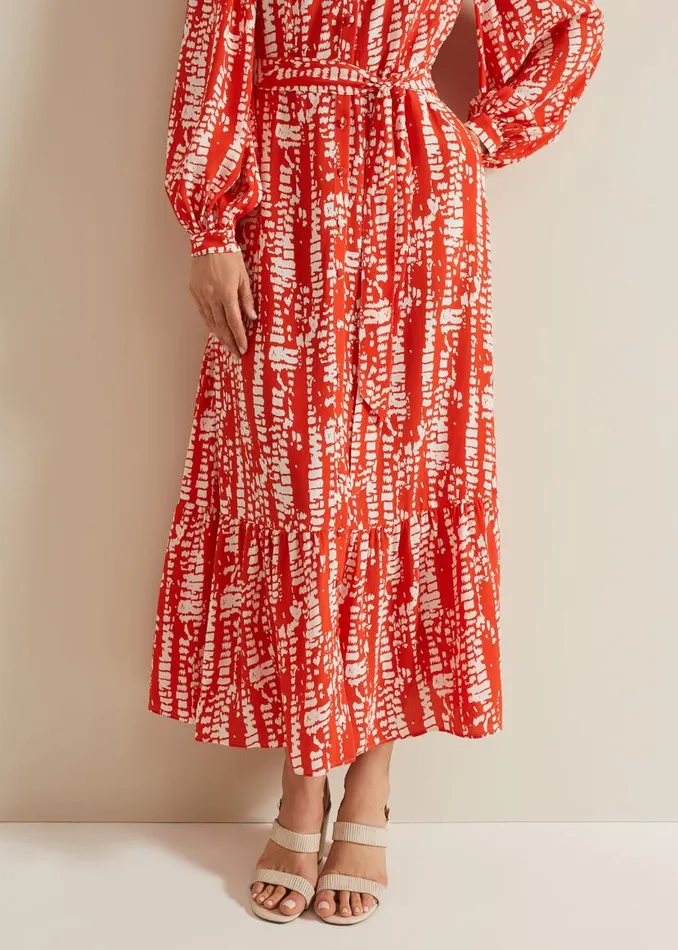 Phase Eight Dresses Louisa Abstract Maxi Dress Red 8211 Women