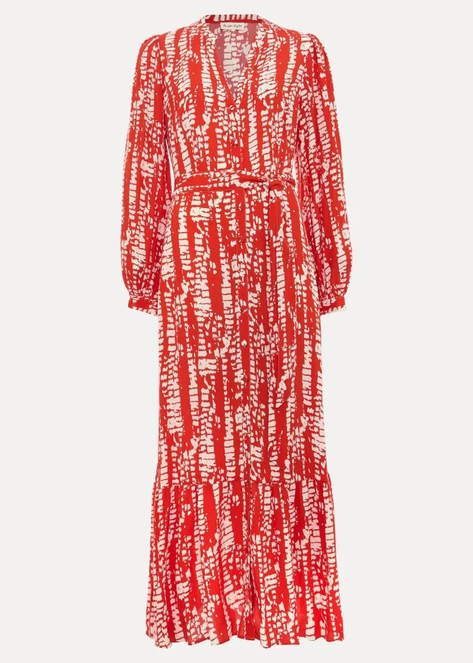 Phase Eight Dresses Louisa Abstract Maxi Dress Red 8211 Women