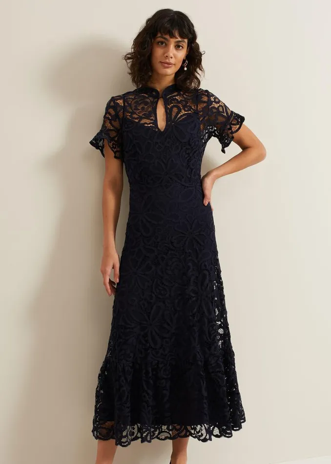 Phase Eight Dresses Lula Lace Dress Navy 8211 Women
