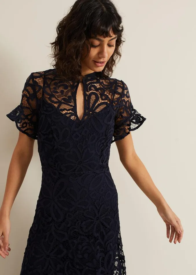 Phase Eight Dresses Lula Lace Dress Navy 8211 Women