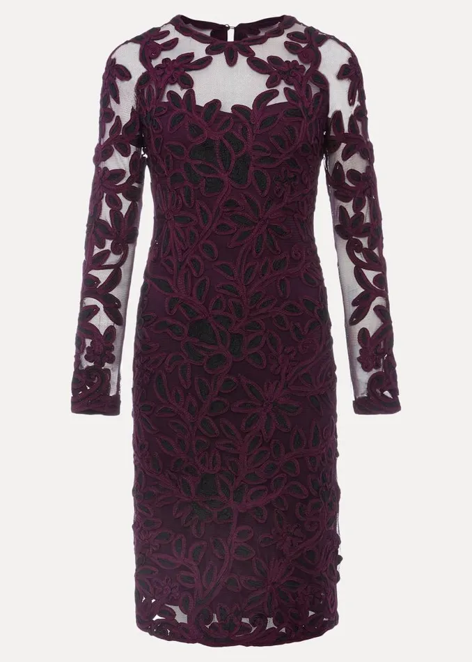 Phase Eight Dresses Madison Tapework Dress Blackplum 8211 Women