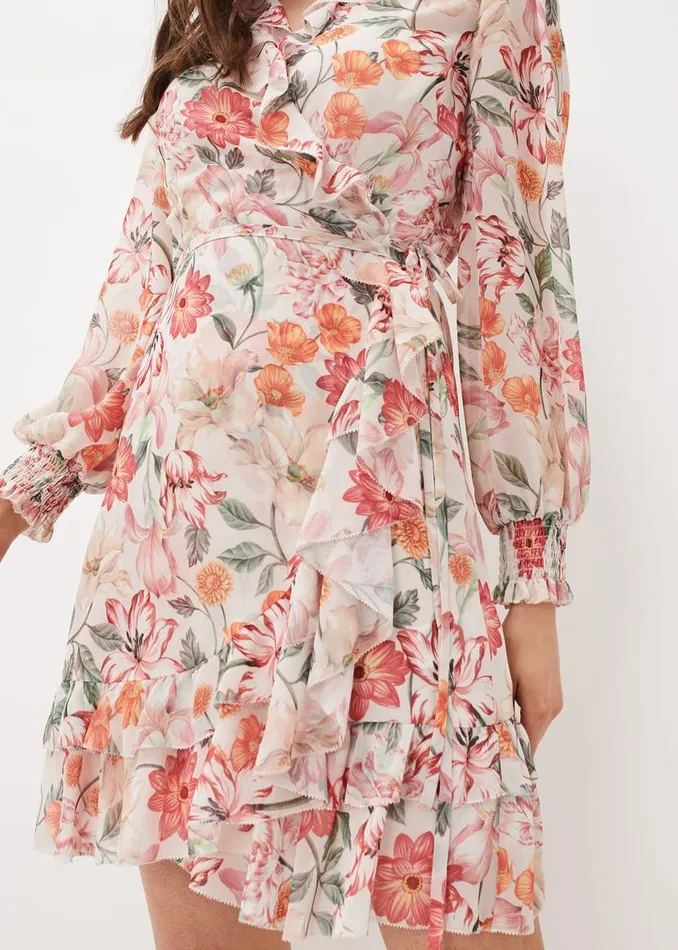 Phase Eight Dresses Melinda Floral Wrap Dress Ivorymulti 8211 Women
