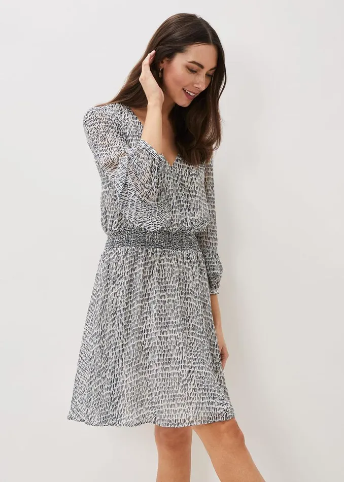 Phase Eight Dresses Paige Abstract Print Dress Navyivory 8211 Women