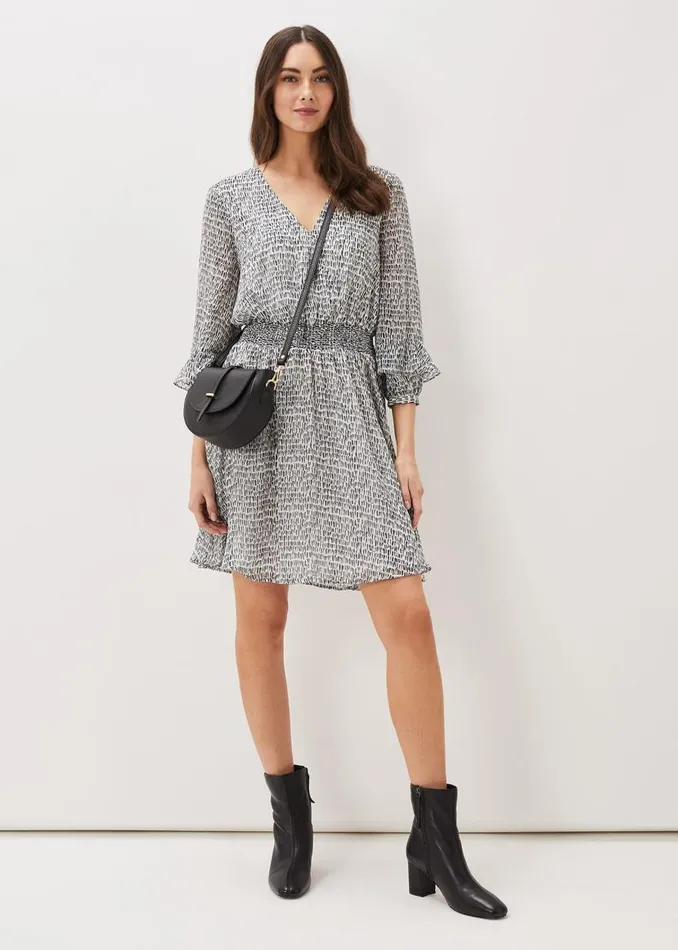 Phase Eight Dresses Paige Abstract Print Dress Navyivory 8211 Women