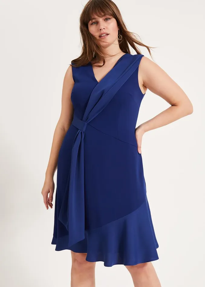 Phase Eight Dresses Paige Drape Dress Blue 8211 Women