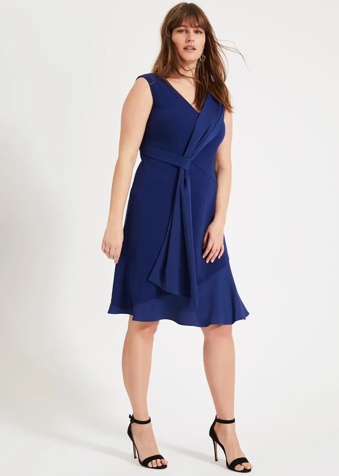 Phase Eight Dresses Paige Drape Dress Blue 8211 Women