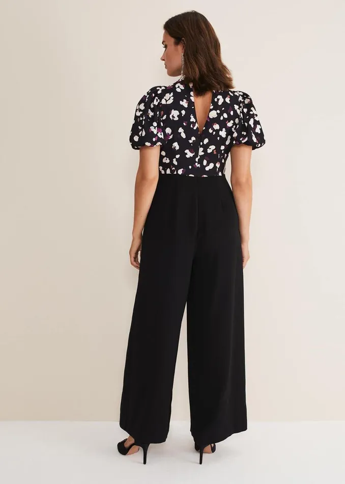 Phase Eight Dresses Paulina Puff Sleeve Animal Jumpsuit Blackmulti 8211 Women Phase Eight Dresses Paulina Puff Sleeve Animal Jumpsuit Blackmulti 8211 Women