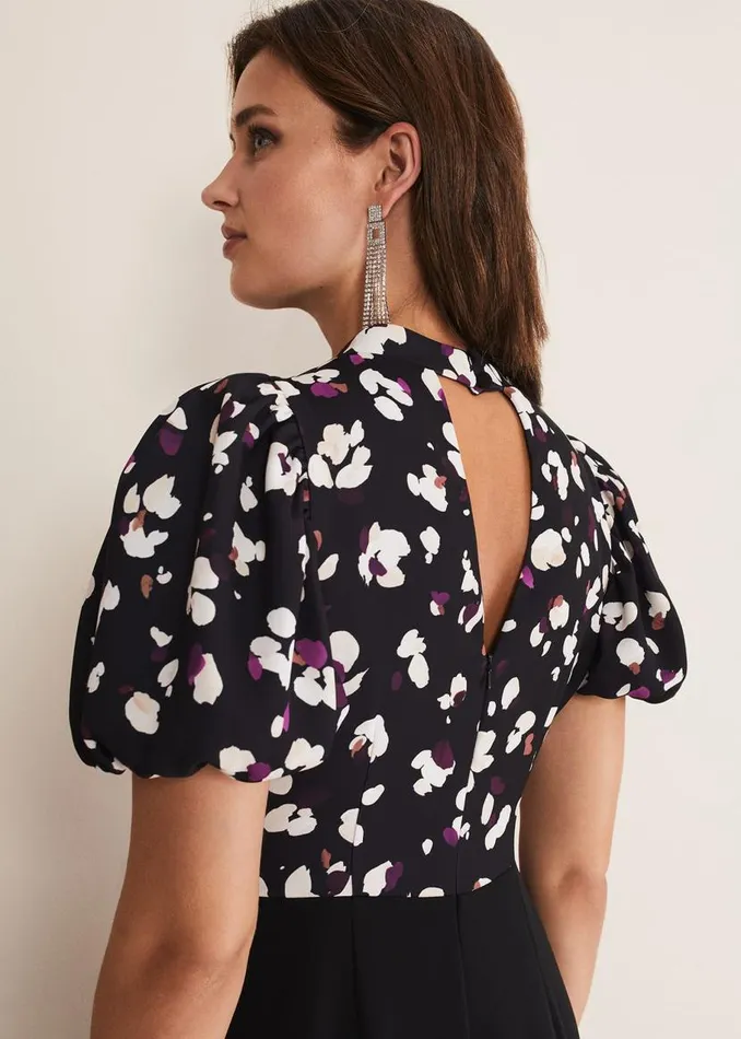 Phase Eight Dresses Paulina Puff Sleeve Animal Jumpsuit Blackmulti 8211 Women Phase Eight Dresses Paulina Puff Sleeve Animal Jumpsuit Blackmulti 8211 Women