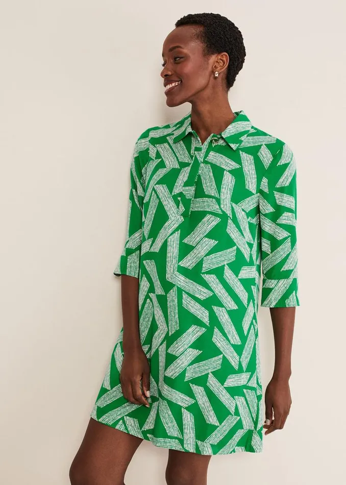 Phase Eight Dresses Penele Abstract Mini Dress Green 8211 Women