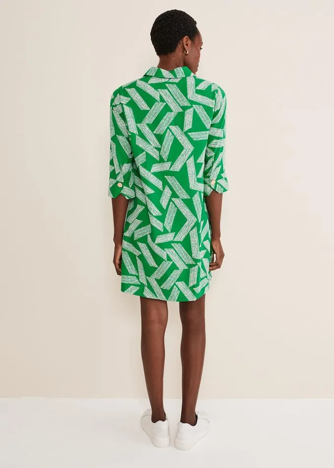 Phase Eight Dresses Penele Abstract Mini Dress Green 8211 Women