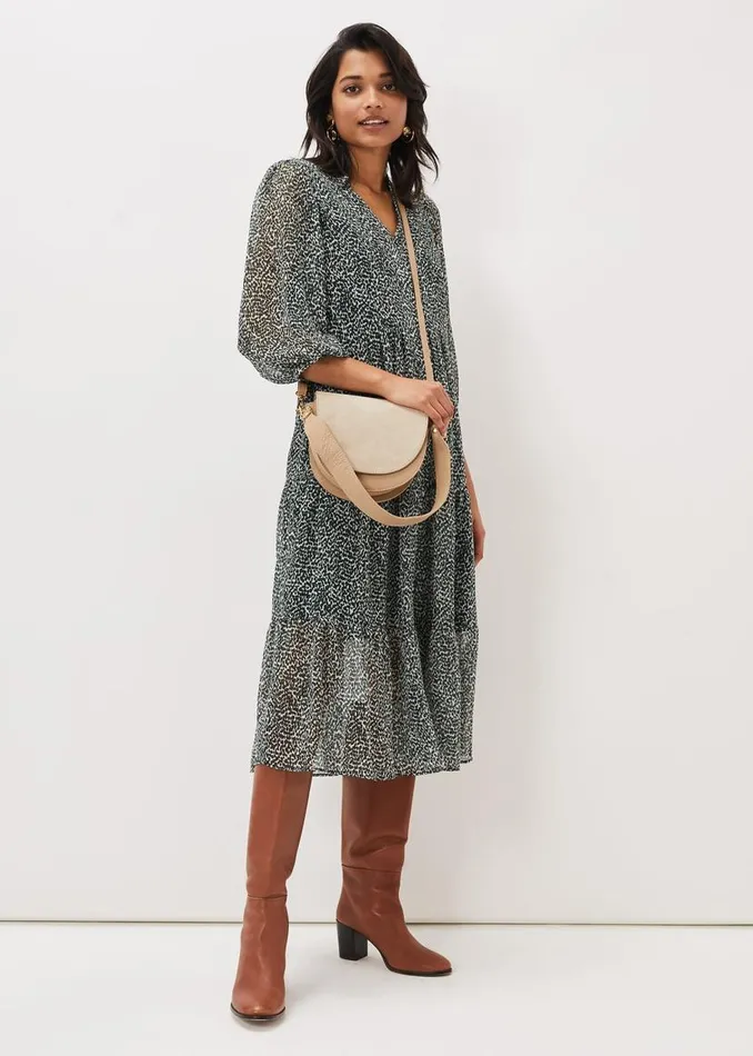 Phase Eight Dresses Penele Ditsy Print Chiffon Midi Dress Greenivory 8211 Women Phase Eight Dresses Penele Ditsy Print Chiffon Midi Dress Greenivory 8211 Women