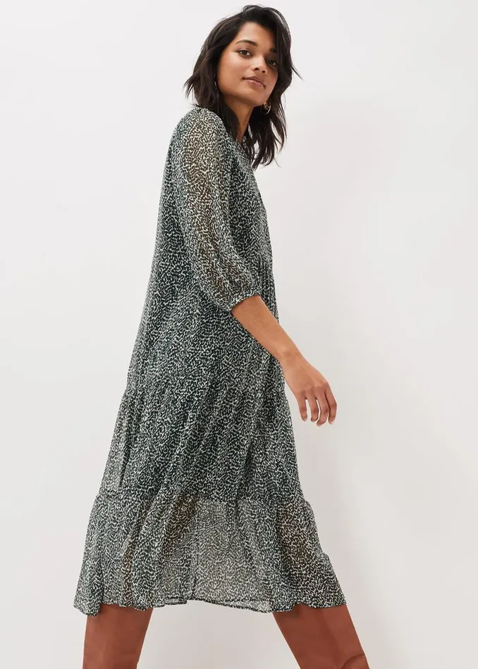 Phase Eight Dresses Penele Ditsy Print Chiffon Midi Dress Greenivory 8211 Women Phase Eight Dresses Penele Ditsy Print Chiffon Midi Dress Greenivory 8211 Women